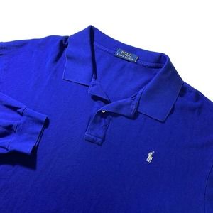Polo by Ralph Lauren men’s Mesh 4XB royal blue long sleeve classic polo shirt